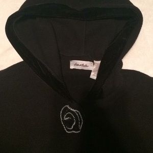 Black formal cape jacket with hood